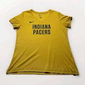 NBA Indiana Pacers Nike Dri-Fit T-Shirt Women's 2XL Yellow Basketball Shirt S/S